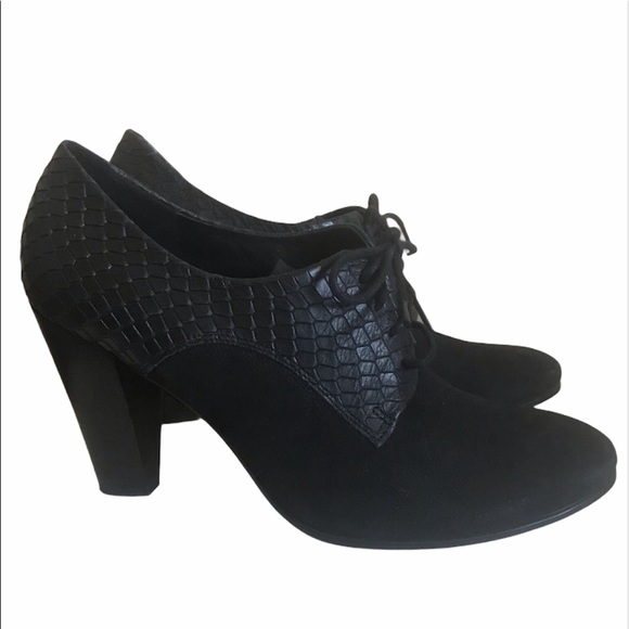 Ecco Shoes - Ecco Exotic & Suede Oxford Heels